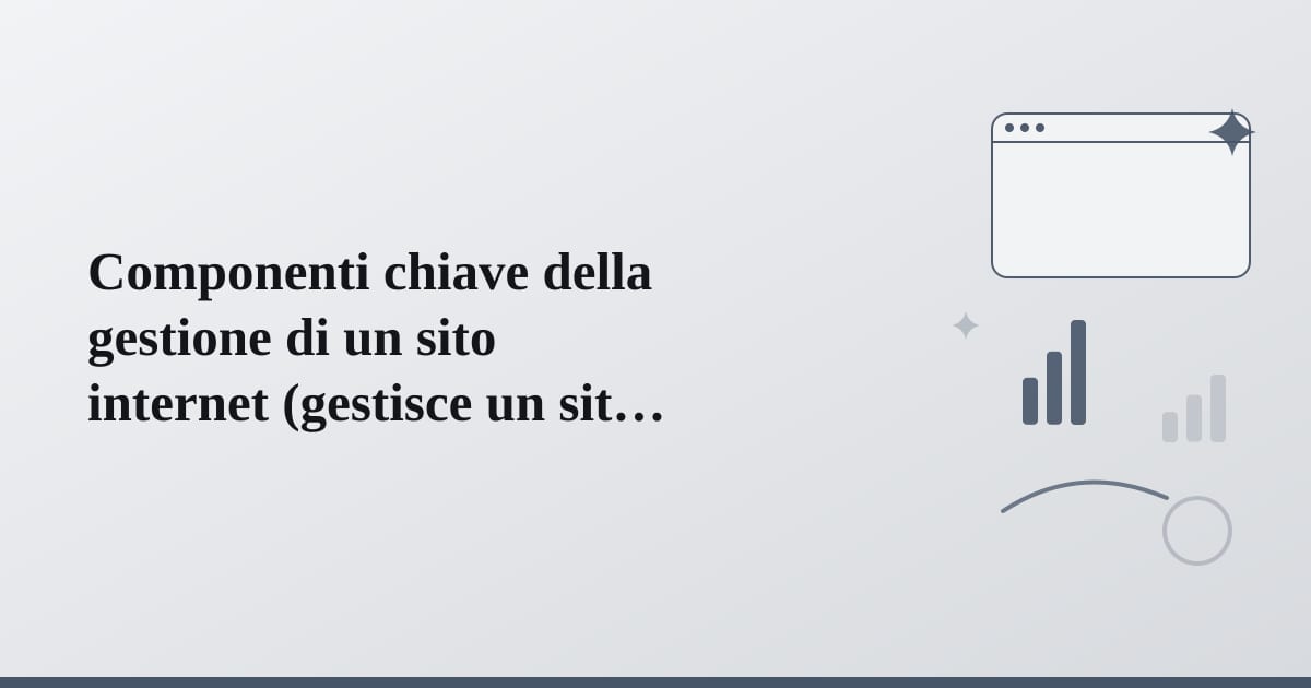 Editorial illustration for the section on componenti chiave della gestione di un sito internet