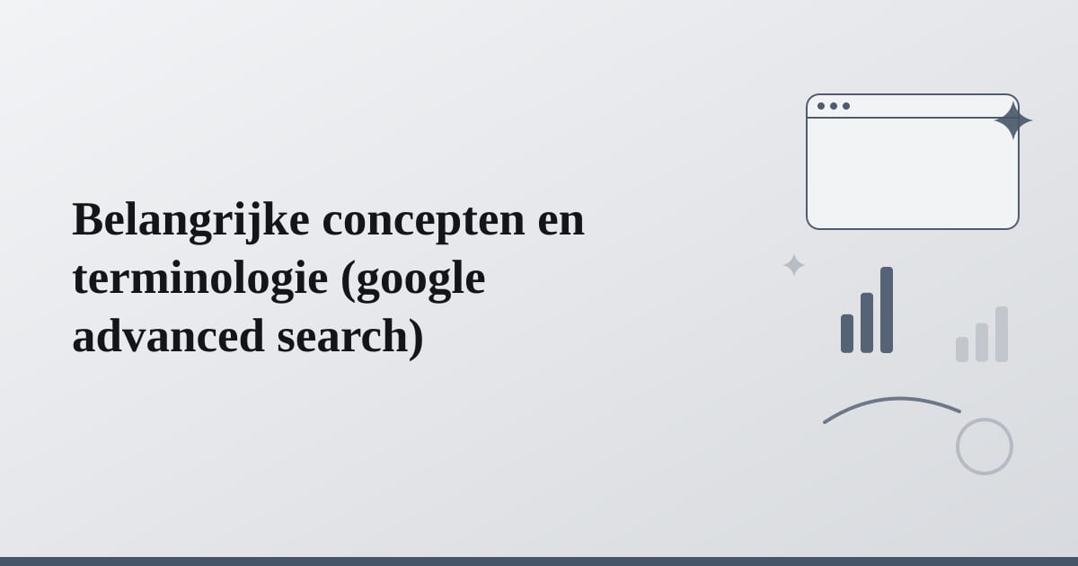 Editorial illustration for the section on belangrijke concepten en terminologie