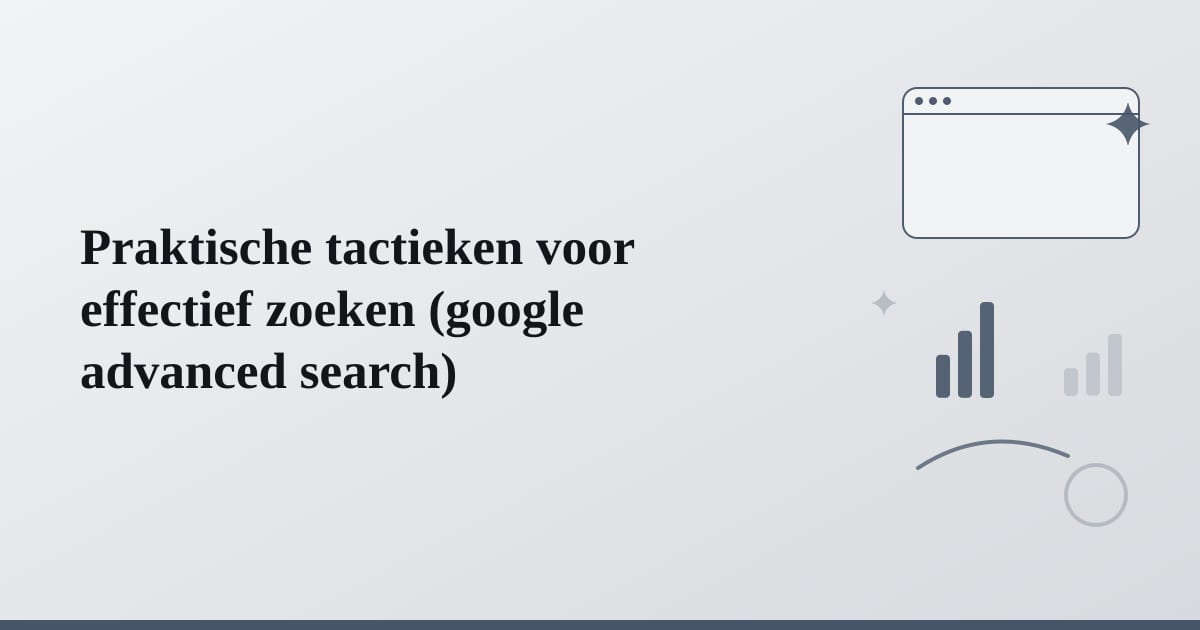 Editorial illustration for the section on praktische tactieken voor effectief zoeken