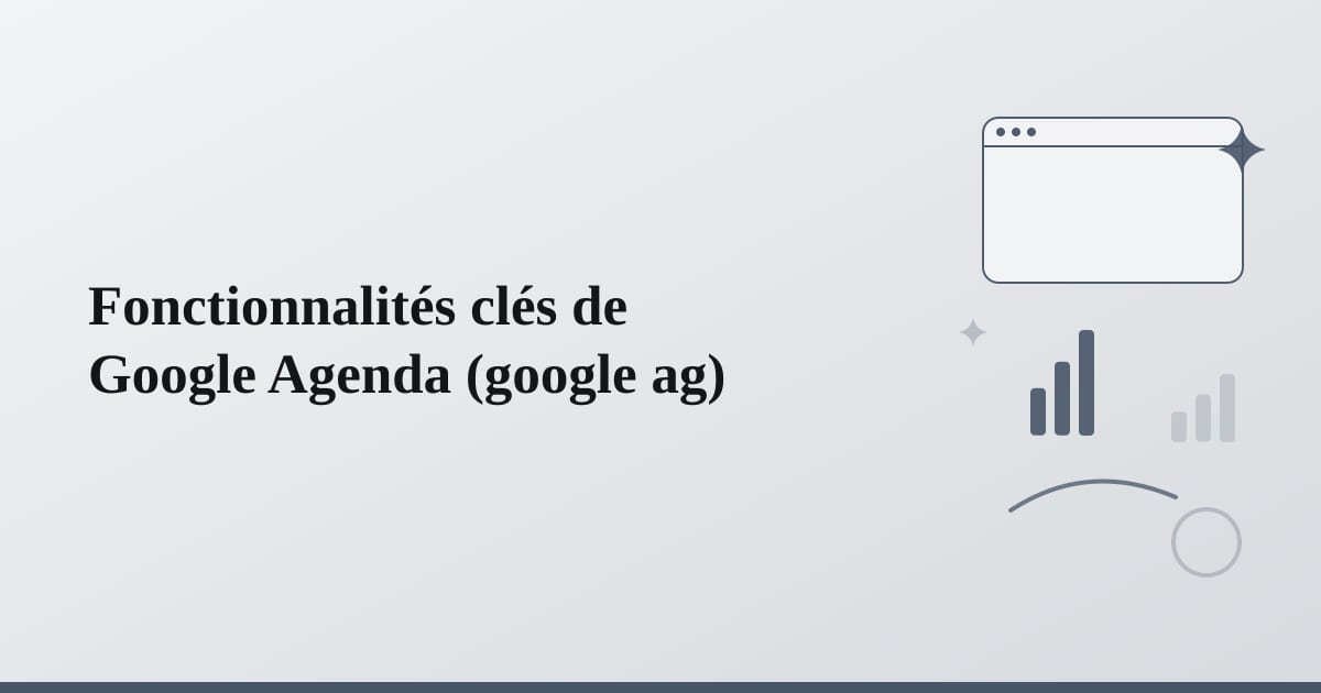 Editorial illustration for the section on fonctionnalités clés de google agenda