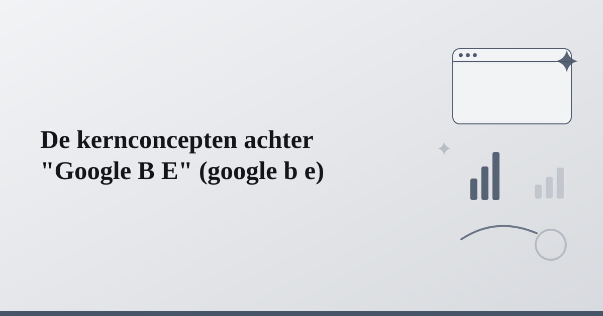 Editorial illustration for the section on de kernconcepten achter google b e