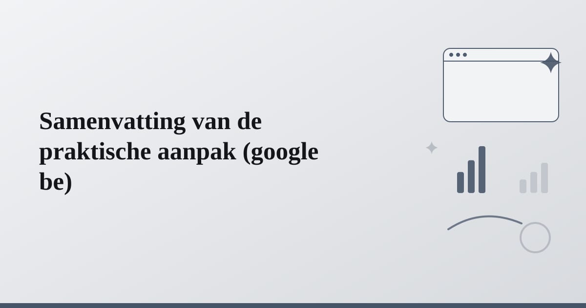 Editorial illustration for the section on samenvatting van de praktische aanpak