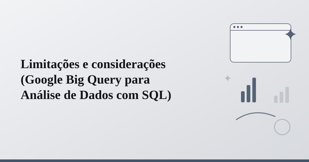 Editorial illustration for the section on limitações e considerações