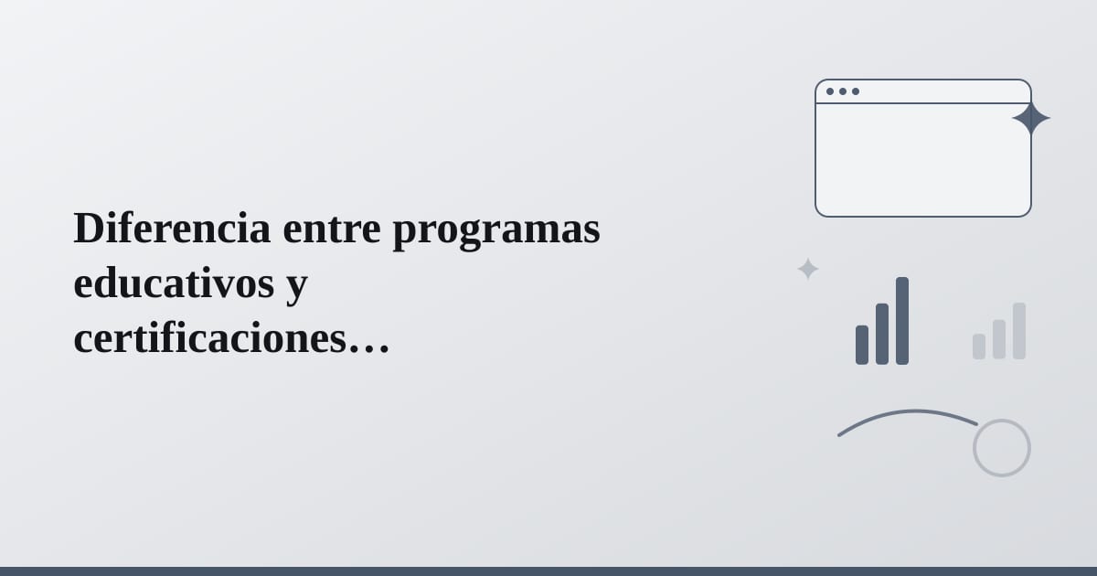 Líneas abstractas divergentes representan la distinción entre educación y acreditación profesional.