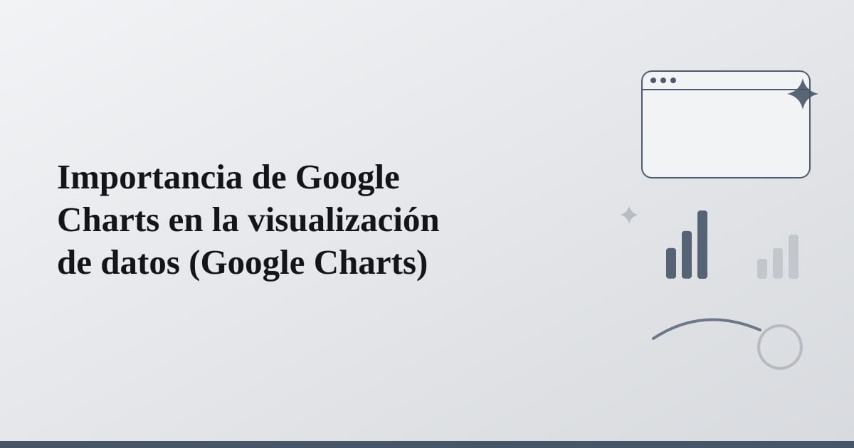 Editorial illustration for the section on importancia de google charts en la visualización de datos