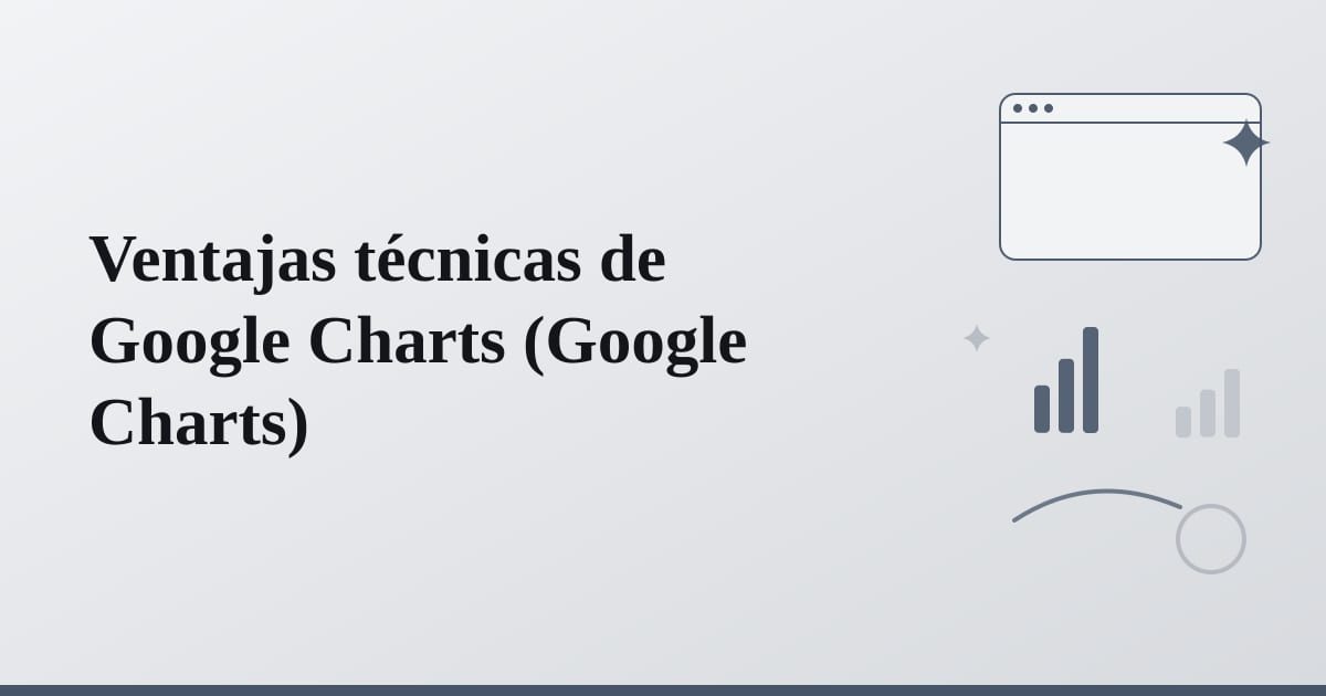 Editorial illustration for the section on ventajas técnicas de google charts