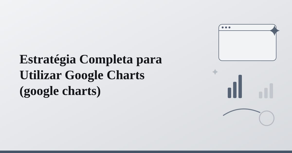 Editorial illustration for the section on estratégia completa para utilizar google charts