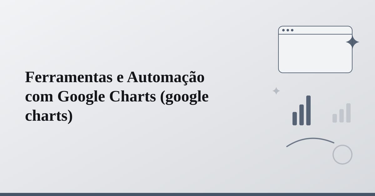 Editorial illustration for the section on ferramentas e automação com google charts