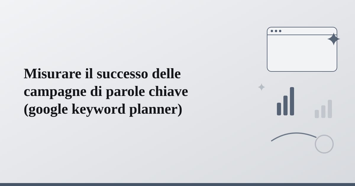 Editorial illustration for the section on misurare il successo delle campagne di parole chiave