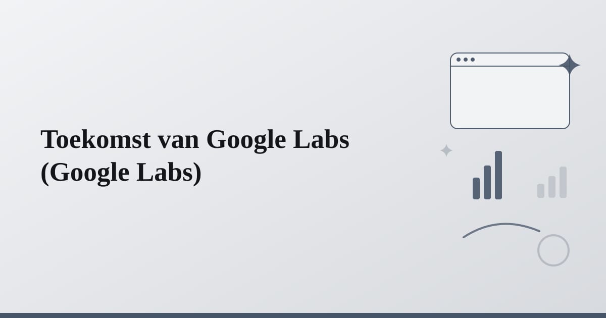 Editorial illustration for the section on toekomst van google labs