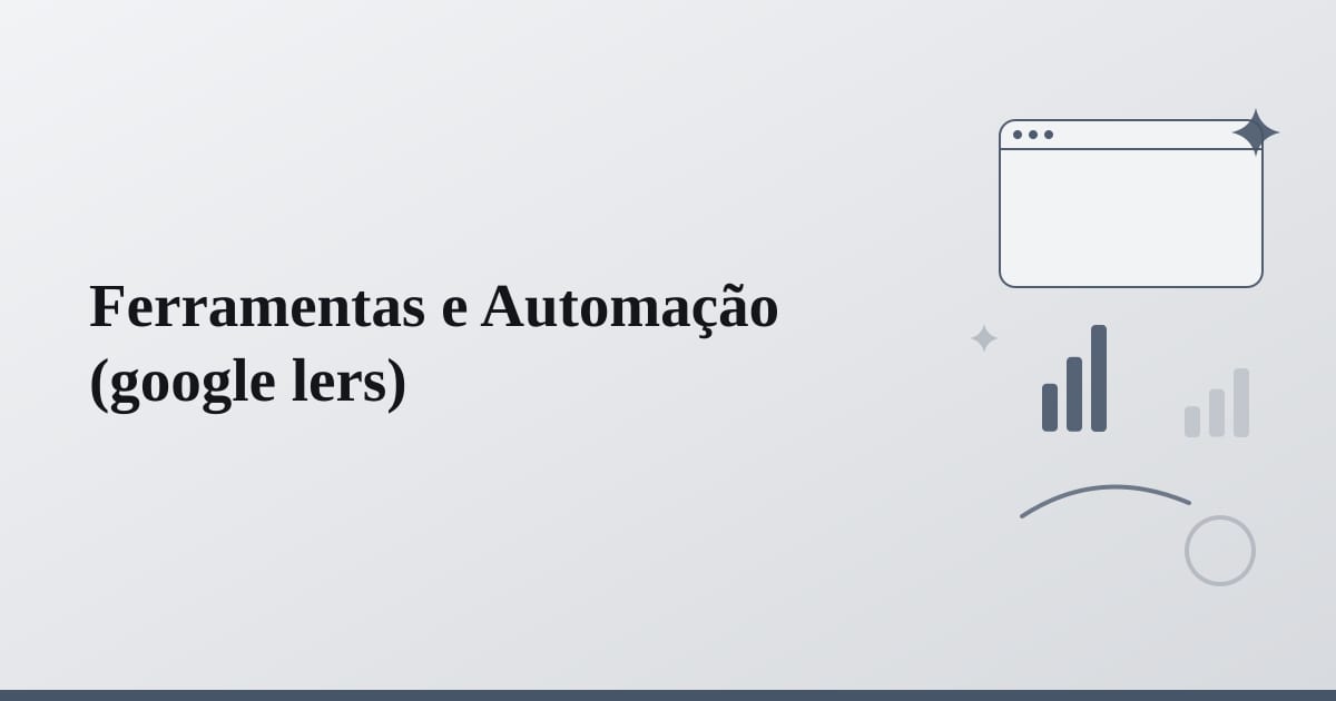 Editorial illustration for the section on ferramentas e automação