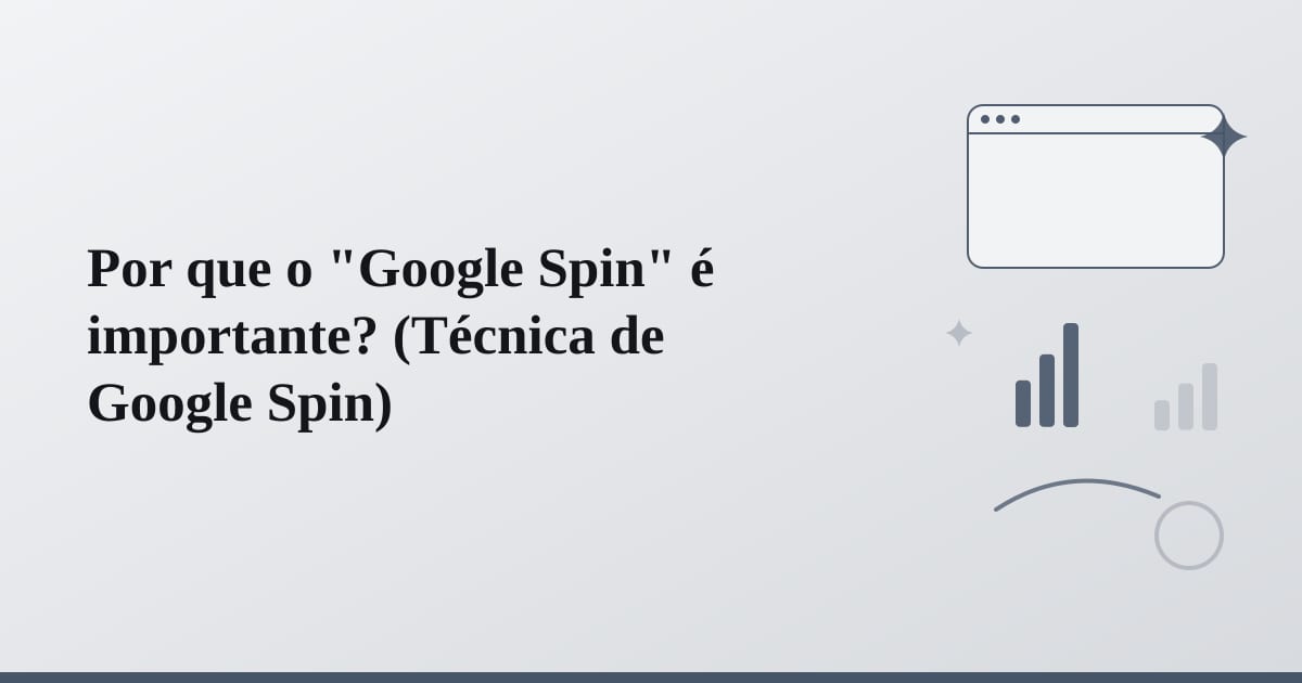 Editorial illustration for the section on por que o google spin é importante