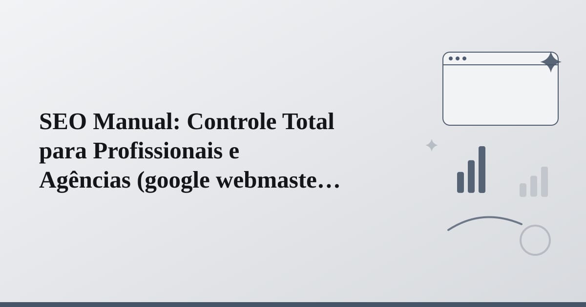 Editorial illustration for the section on seo manual: controle total para profissionais e agências