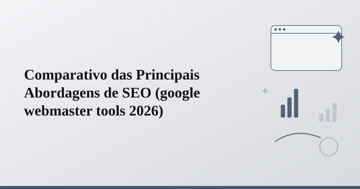 Editorial illustration for the section on comparativo das principais abordagens de seo