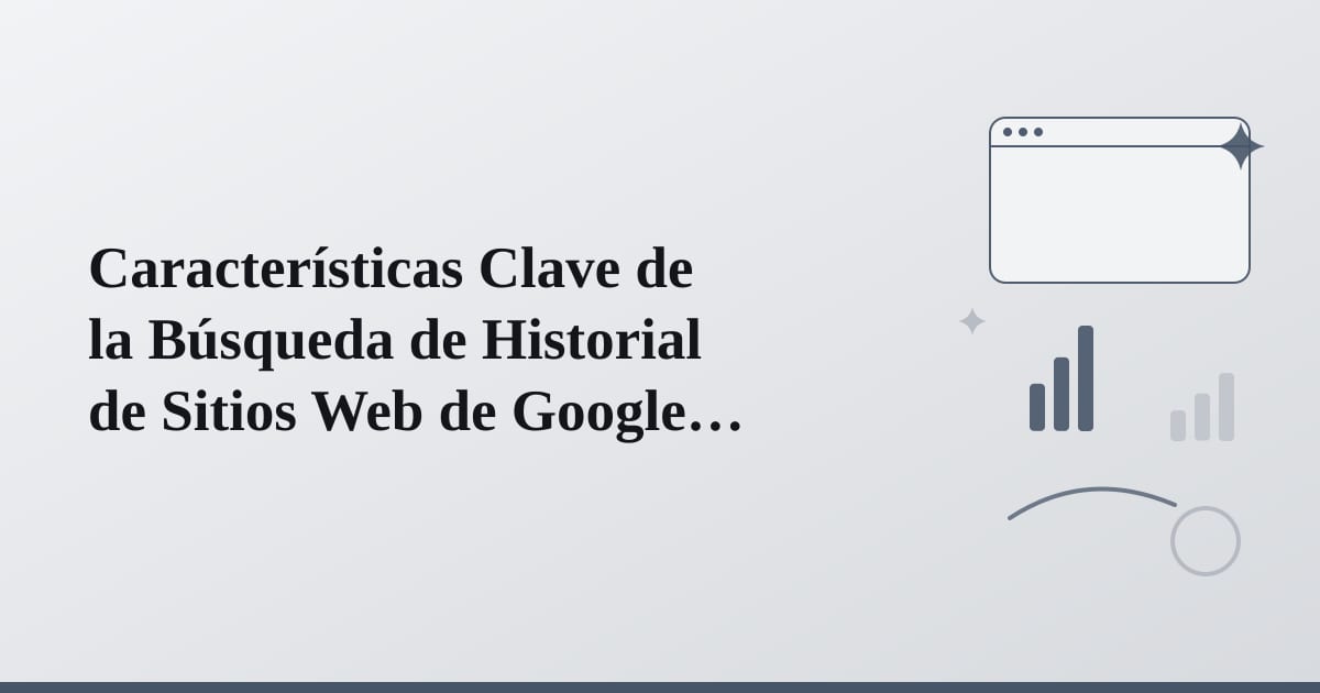 Editorial illustration for the section on características clave de la búsqueda de historial de sitios web