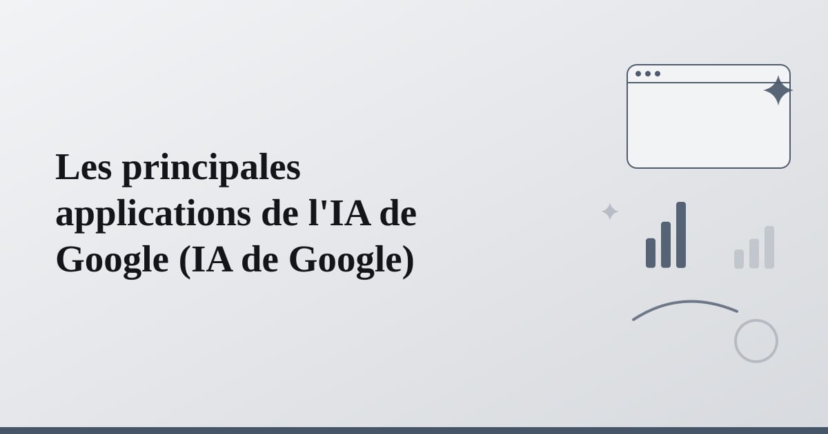 Editorial illustration for the section on les principales applications de l'ia de google