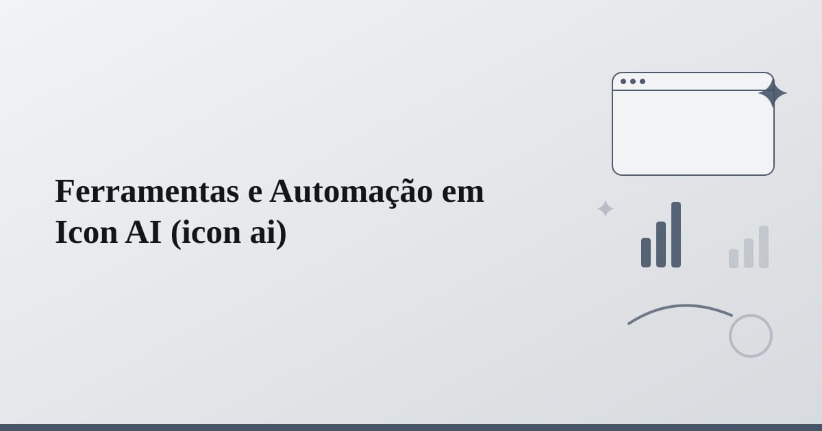 Editorial illustration for the section on ferramentas e automação em icon ai