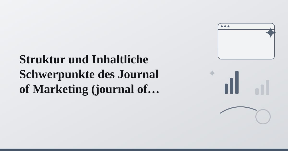 Editorial illustration for the section on struktur und inhaltliche schwerpunkte des journal of marketing
