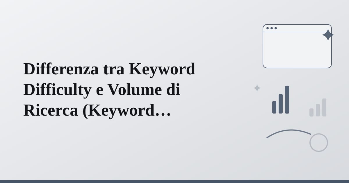 Editorial illustration for the section on differenza tra keyword difficulty e volume di ricerca