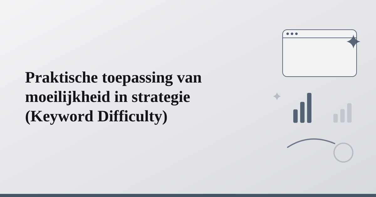 Editorial illustration for the section on praktische toepassing van moeilijkheid in strategie