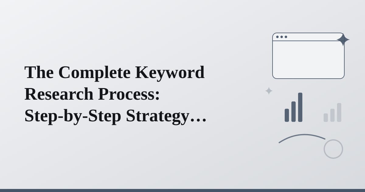 Flowing diagram showing interconnected stages of keyword discovery, analysis, and strategic implementation phases.