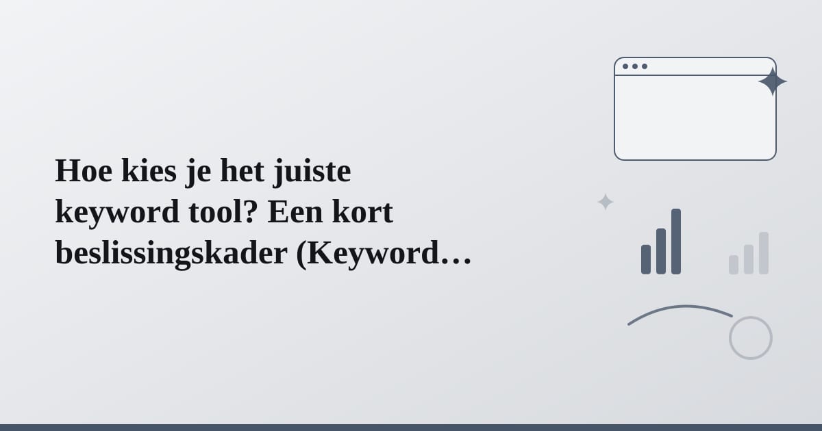 Editorial illustration for the section on hoe kies je het juiste keyword tool? een kort beslissingskader