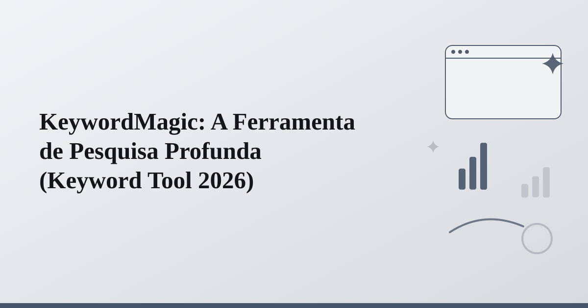 Editorial illustration for the section on keywordmagic: a ferramenta de pesquisa profunda