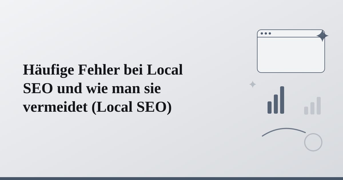 Editorial illustration for the section on häufige fehler bei local seo und wie man sie vermeidet
