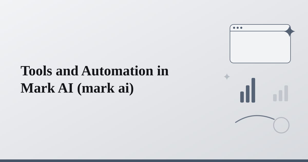 Editorial illustration for the section on tools and automation in mark ai