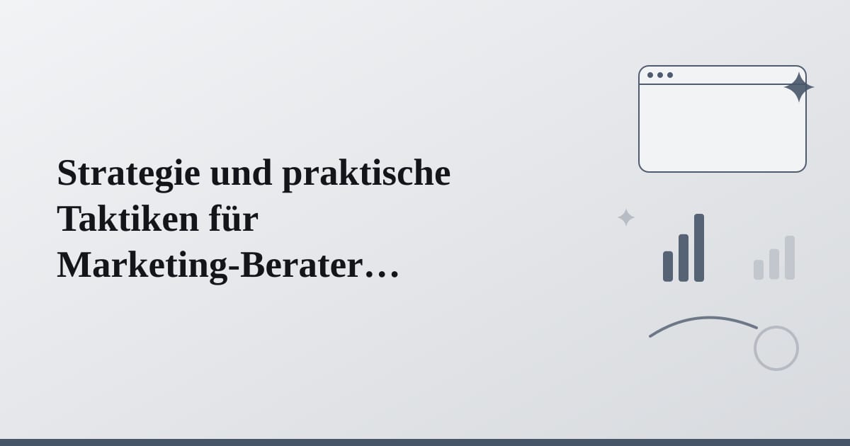 Editorial illustration for the section on strategie und praktische taktiken für marketing-berater