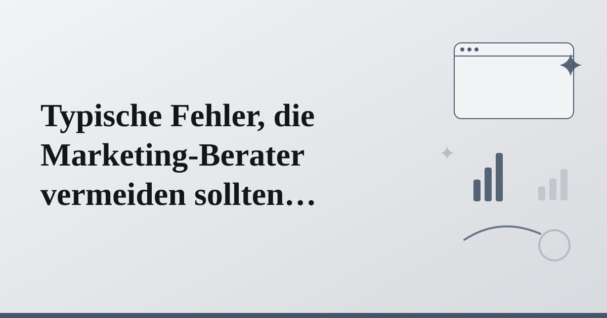Editorial illustration for the section on typische fehler, die marketing-berater vermeiden sollten
