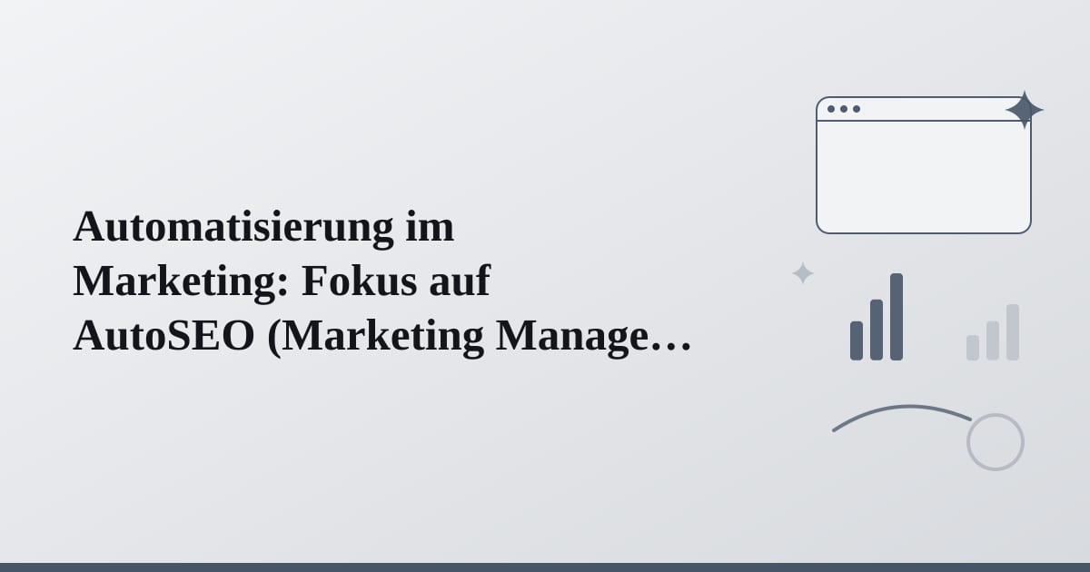 Editorial illustration for the section on automatisierung im marketing: fokus auf autoseo