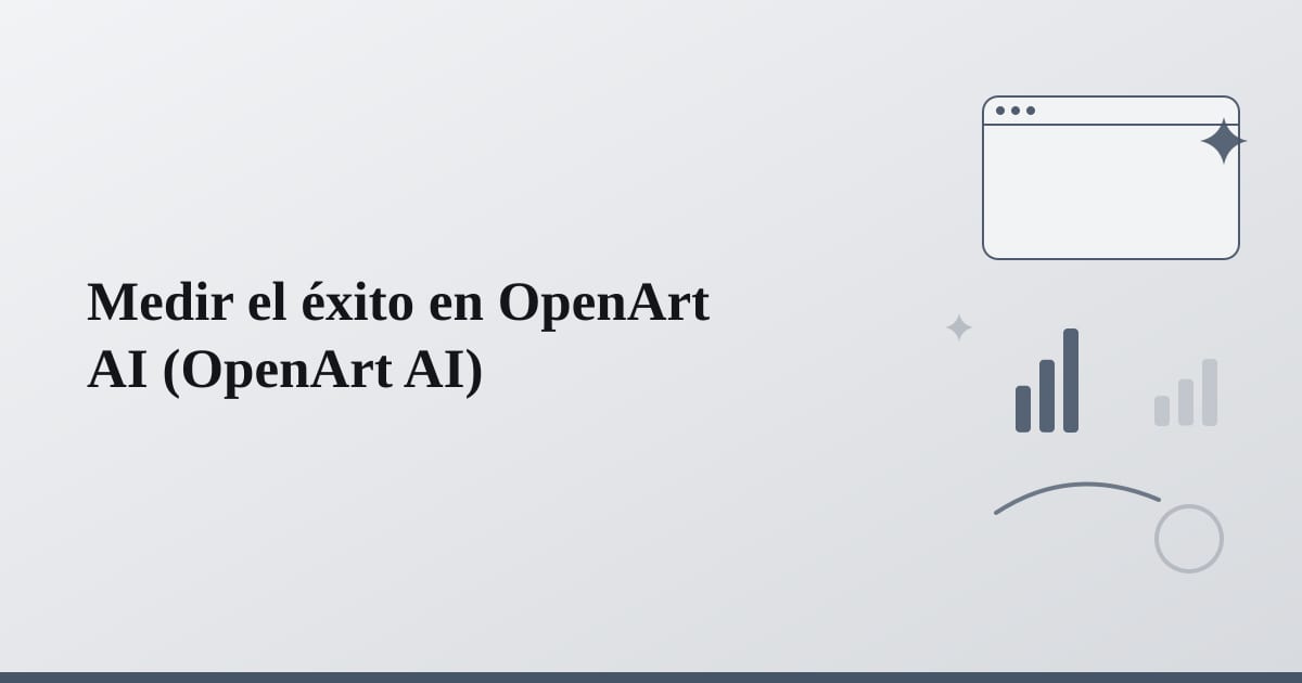 Editorial illustration for the section on medir el éxito en openart ai