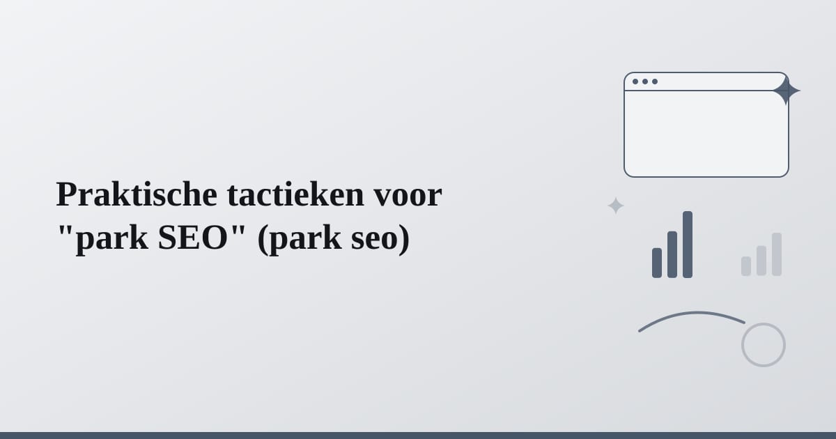 Editorial illustration for the section on praktische tactieken voor park seo