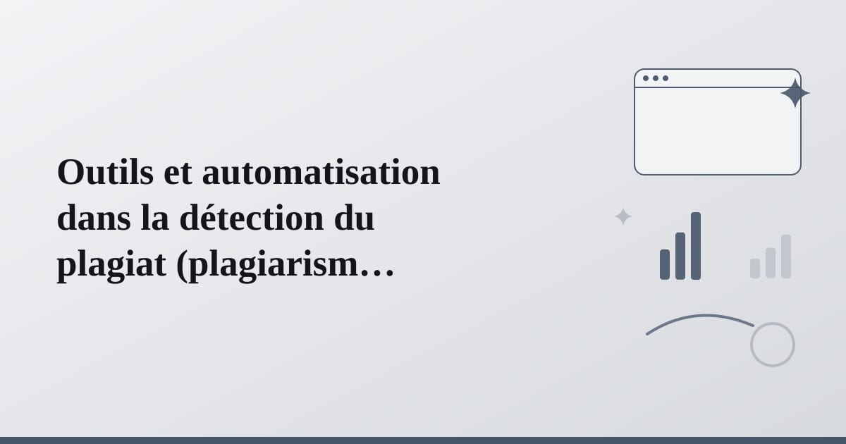 Editorial illustration for the section on outils et automatisation dans la détection du plagiat