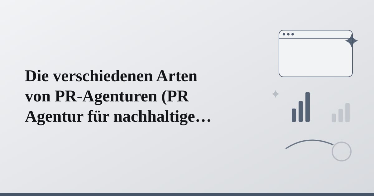 Editorial illustration for the section on die verschiedenen arten von pr-agenturen