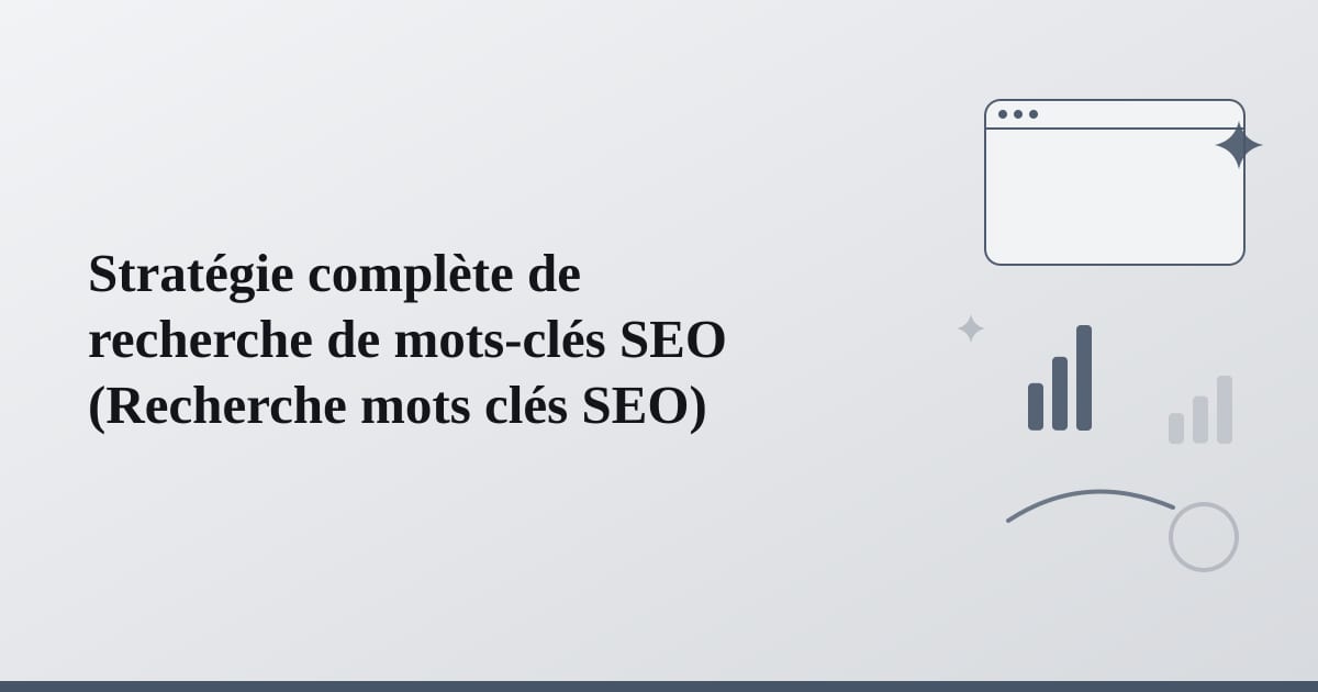 Éléments abstraits s'entrelacent pour symboliser l'intégration stratégique des mots-clés dans une vision commerciale globale.