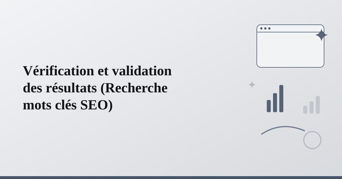Diagramme conceptuel montrant l'évaluation et le suivi des performances de mots-clés sélectionnés.
