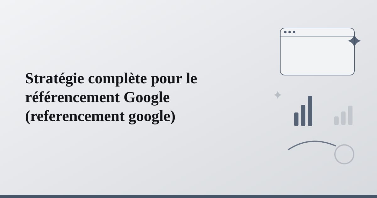 Editorial illustration for the section on stratégie complète pour le référencement google
