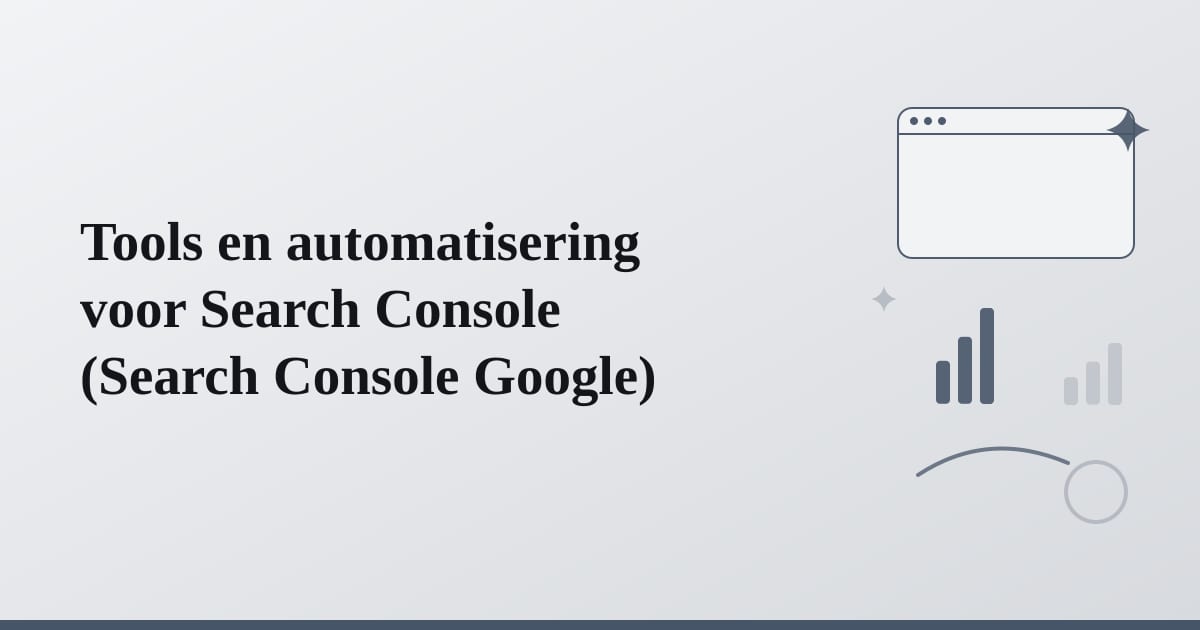 Editorial illustration for the section on tools en automatisering voor search console
