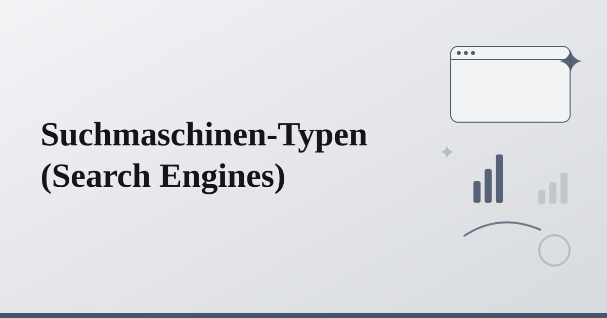 Editorial illustration for the section on suchmaschinen-typen