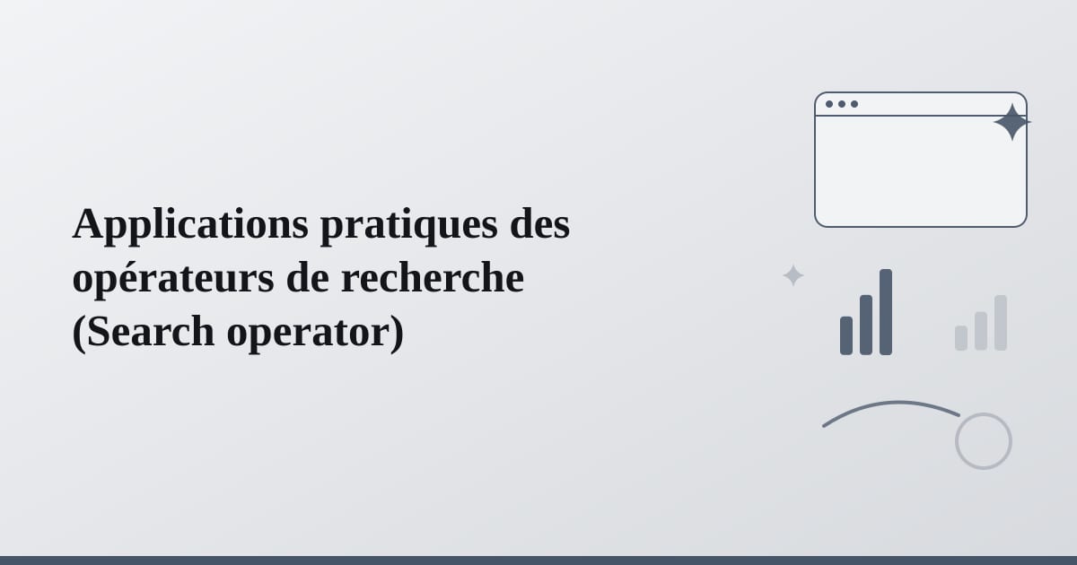 Editorial illustration for the section on applications pratiques des opérateurs de recherche