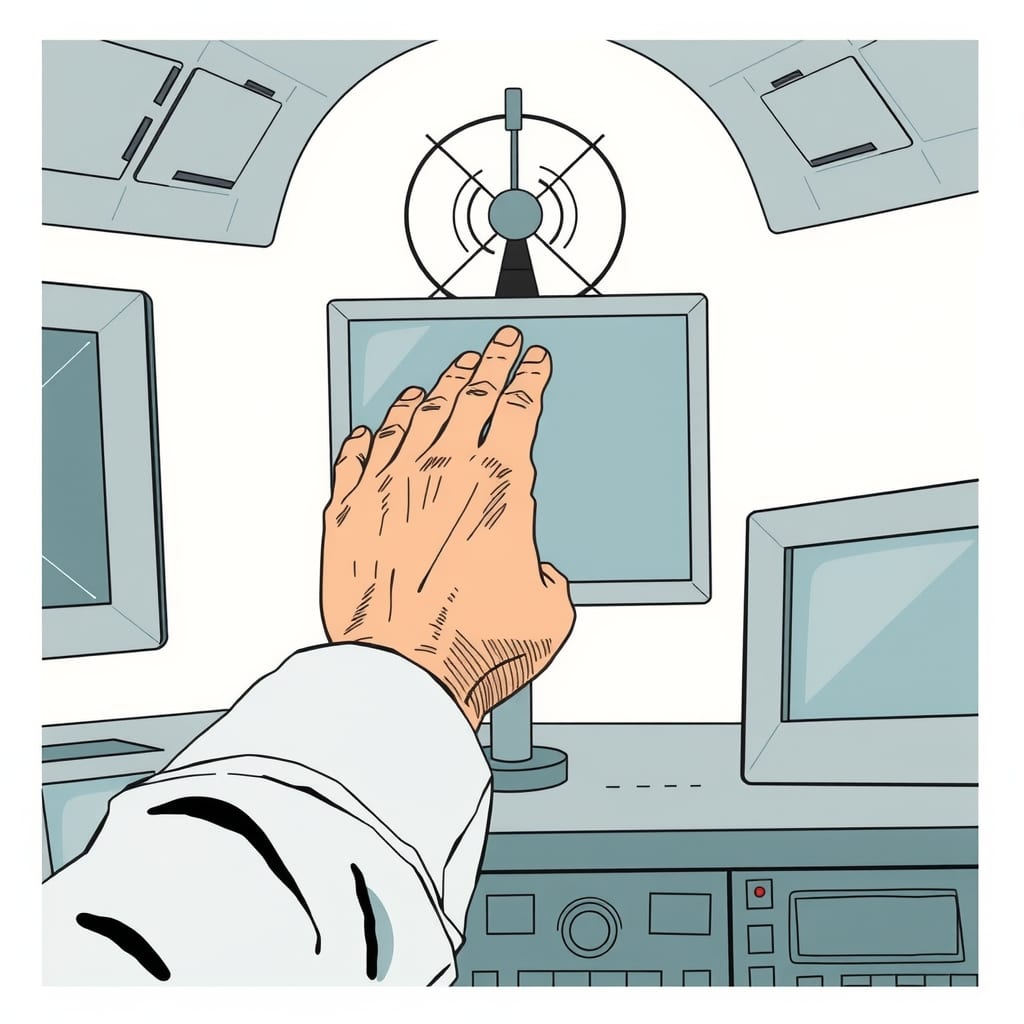 Editorial illustration for the section on strumenti e automazione nel settore dei radar di ricerca