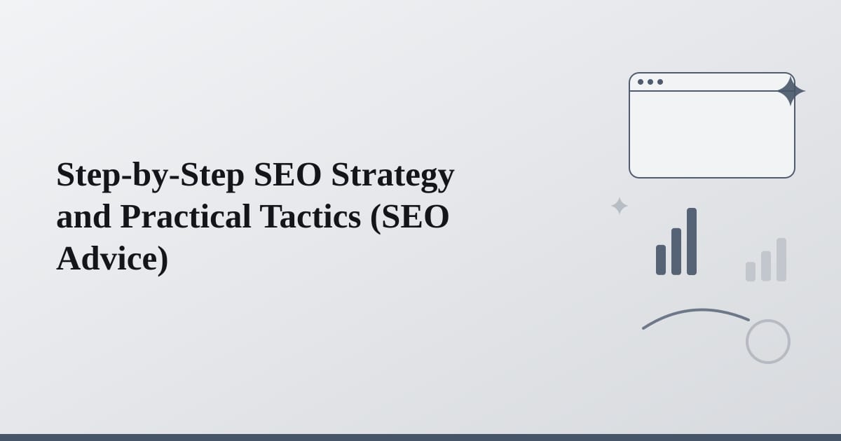 Editorial illustration for the section on step-by-step seo strategy and practical tactics