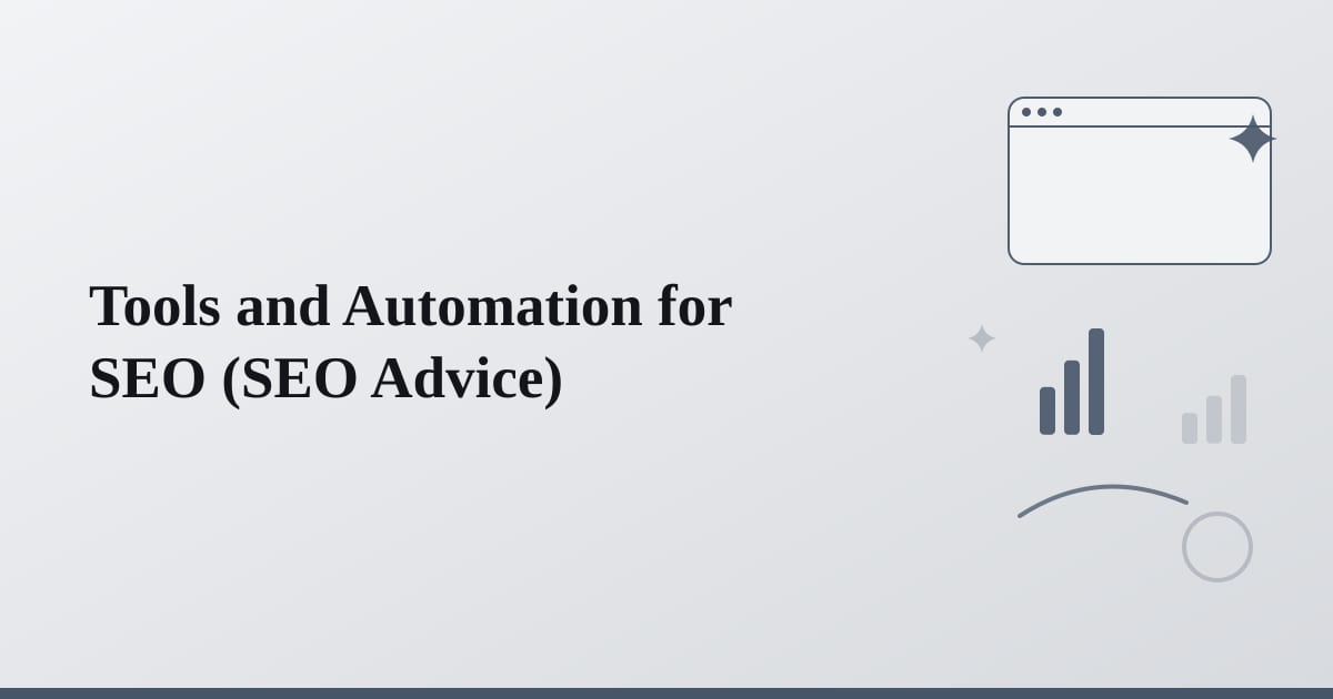 Editorial illustration for the section on tools and automation for seo
