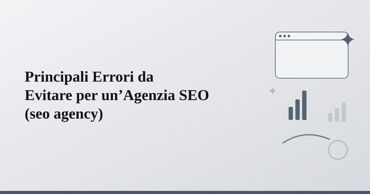 Editorial illustration for the section on principali errori da evitare per un’agenzia seo