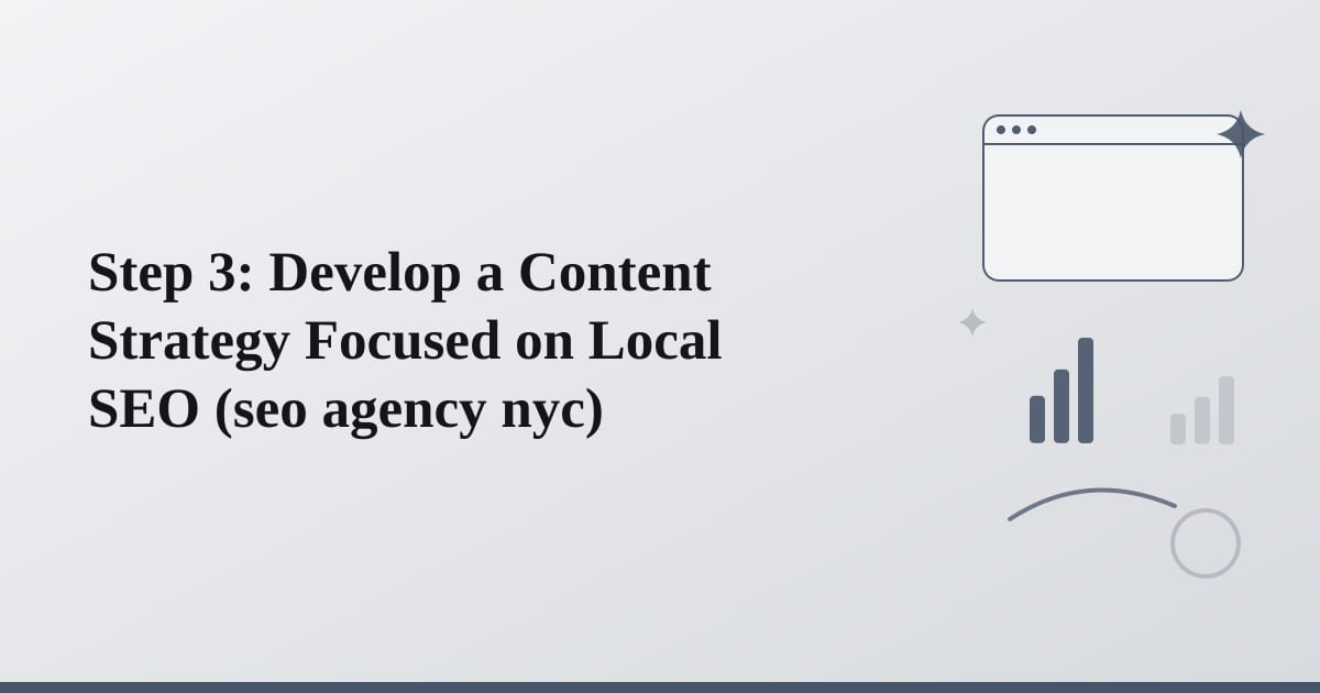 Editorial illustration for the section on step 3: develop a content strategy focused on local seo