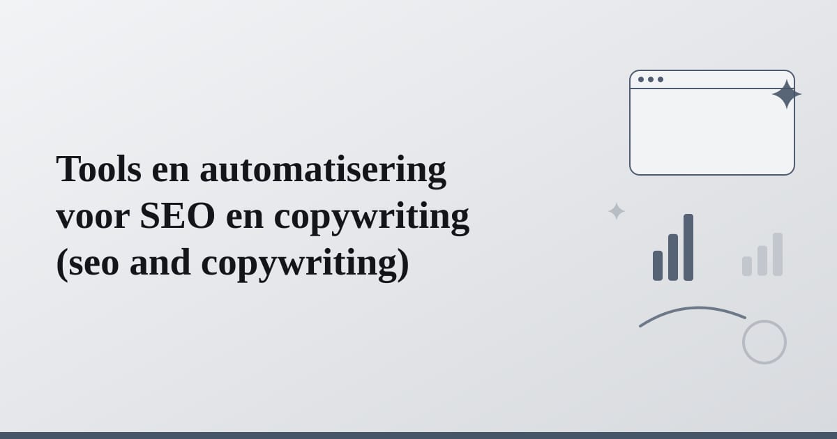 Editorial illustration for the section on tools en automatisering voor seo en copywriting