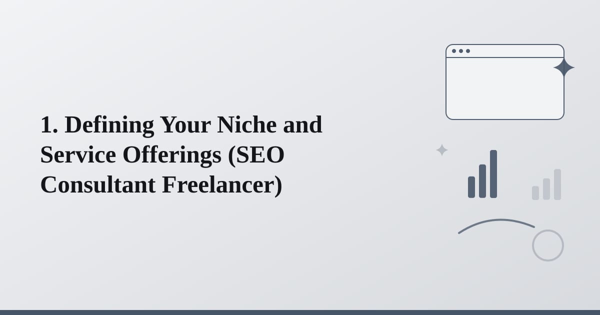 Editorial illustration for the section on 1. defining your niche and service offerings