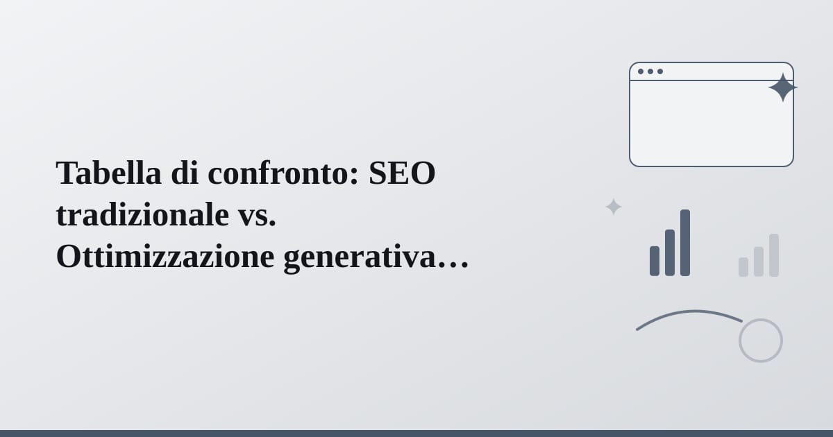 Editorial illustration for the section on tabella di confronto: seo tradizionale vs. ottimizzazione generativa